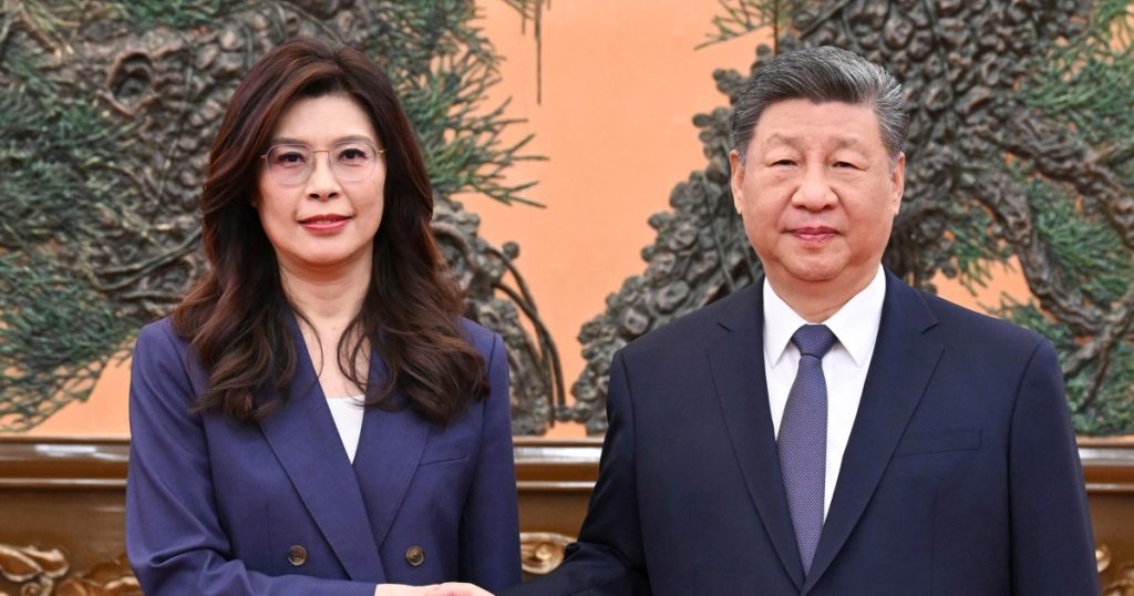 China’s Xi talks peace with Taiwan’s opposition leader even as Beijing raises military pressure