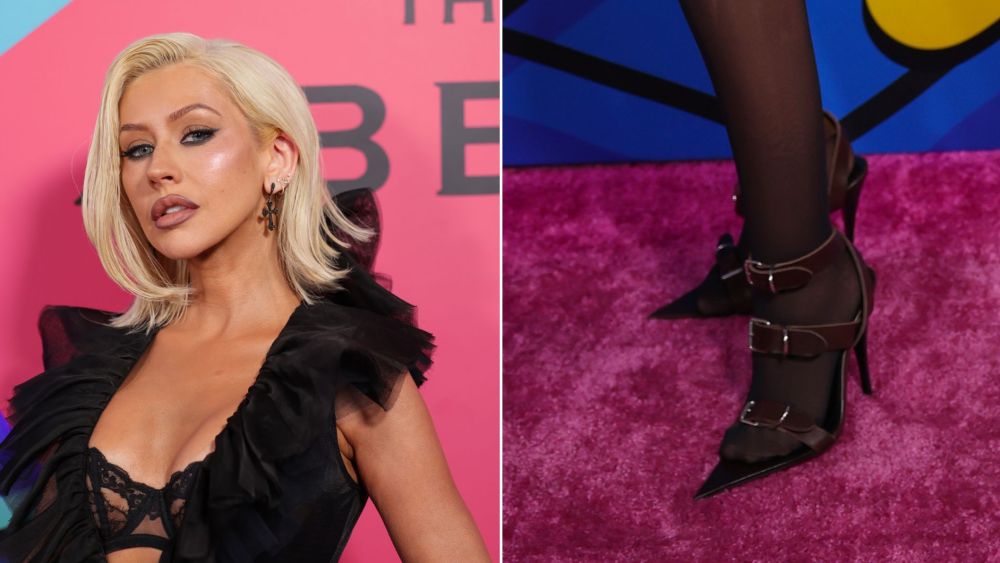 Christina Aguilera Buckles Into $1,850 Saint Laurent Sandals