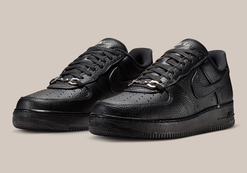 Nike Air Force 1 Low “Black Leather” Loafer Buckle