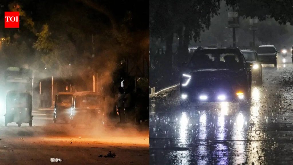 120kmph winds rock Delhi: Evening dust storm followed by violent overnight rain in NCR; 400+ flights delayed, red and orange alert issued | Delhi News
