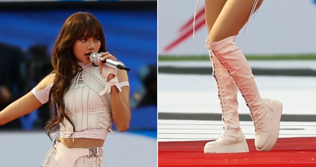 Lisa Takes All-white Leather to New Heights in Ssimeez Platform Boots at the 2026 FIFA World Cup