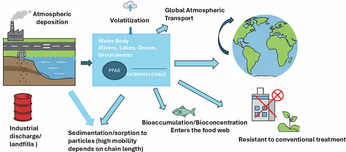 PFAS behavior in the environment: transport pathways, physicochemical properties, and emerging precursors