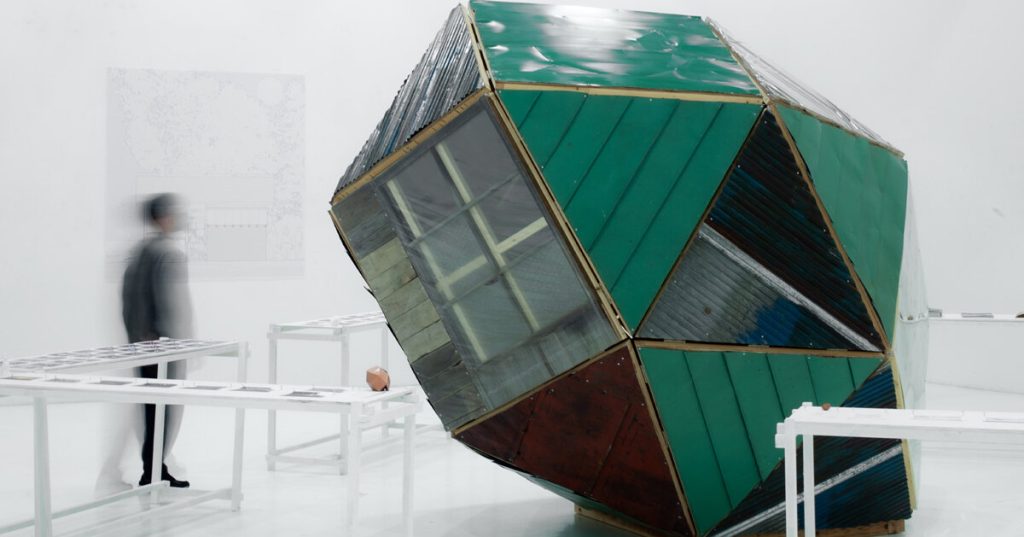 abandoned shed in rural japan transforms into megalith sculpture