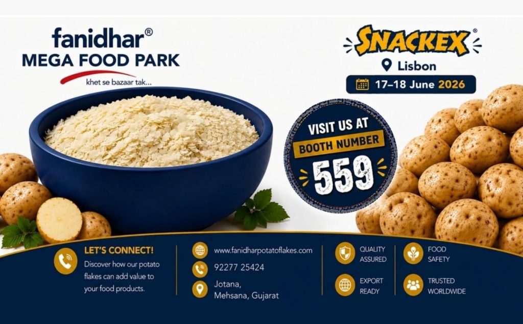 Fanidhar Mega Food Park to Showcase Premium Potato Ingredients at SNACKEX 2026 in Lisbon