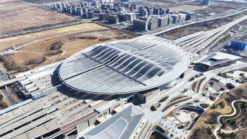 China built Asia’s largest rail station in two years, with 5.1 million ft.² and welding robots setting the pace