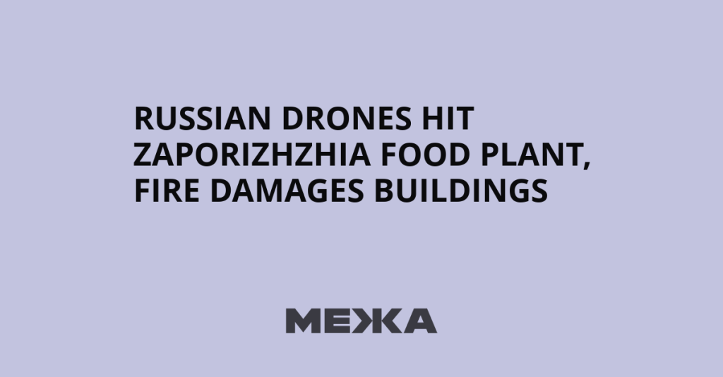 Russian drones hit Zaporizhzhia food plant, fire damages buildings | Ukraine news