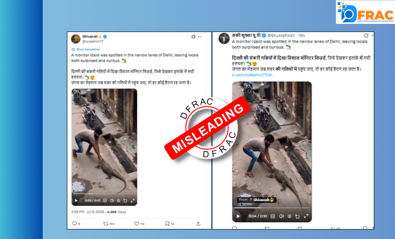 Video of monitor lizard attacking a youth in Delhi is AI-generated