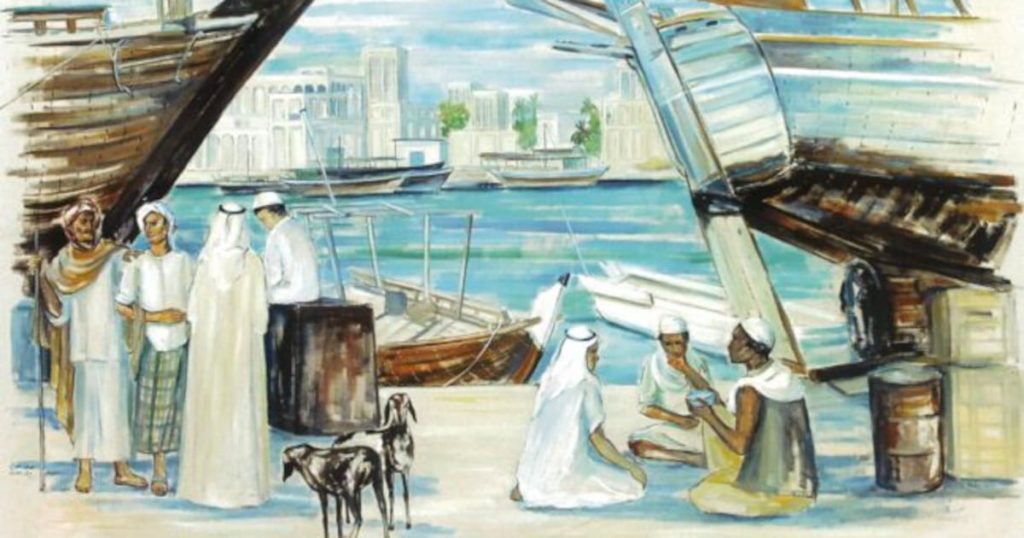 Sultan Sooud Al Qassemi on art: The Creek in Old Dubai (1979) by Hala Kouatly