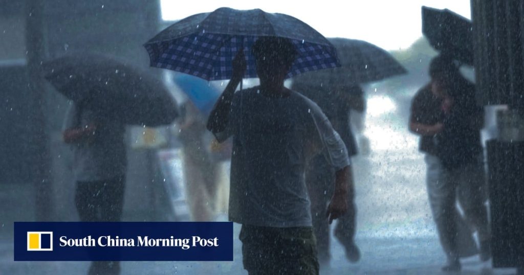 Serious flooding risk in Hong Kong’s Yuen Long under amber rainstorm signal