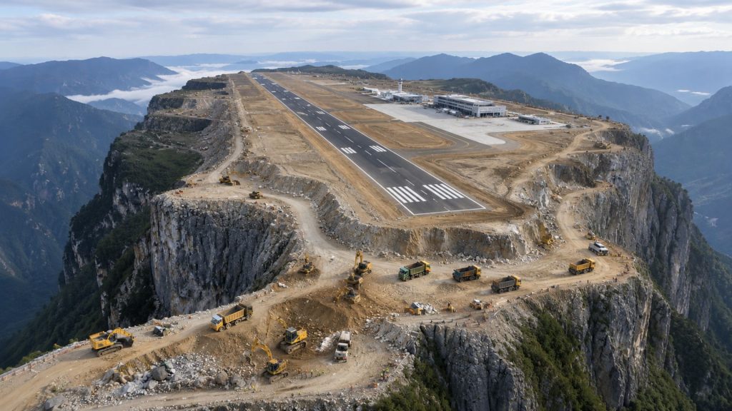 China Completes Mountain-Top Airport After Major Engineering Feat Near Three Gorges