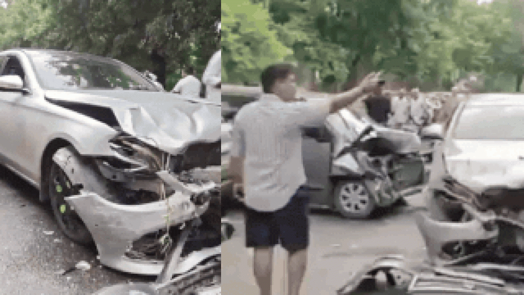 Beer bottle found inside Mercedes after car collides with another vehicle in Delhi’s Narela | Delhi News