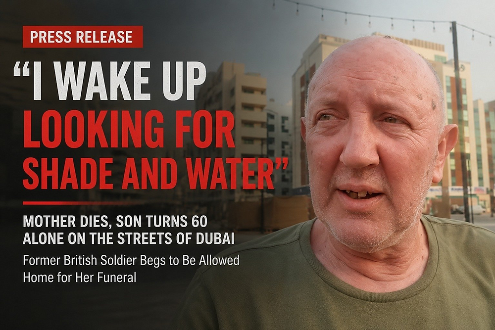 British/Irish veteran trapped in Dubai begs to be allowed to return home for mother’s funeral