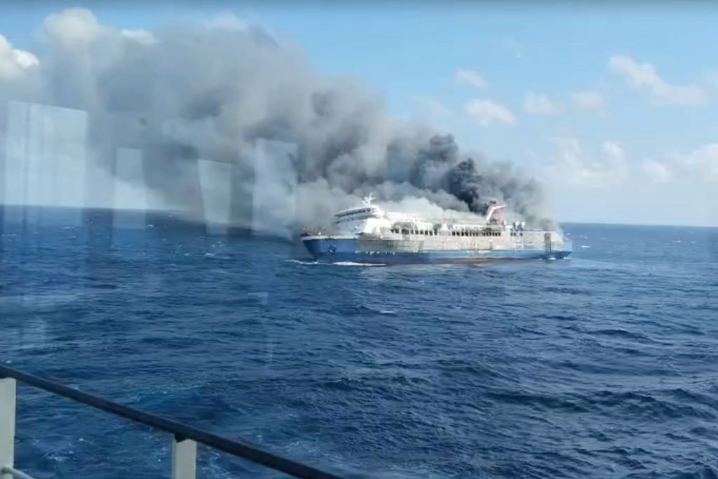A blaze on an Indonesian passenger ferry leaves at least 5 dead and dozens missing